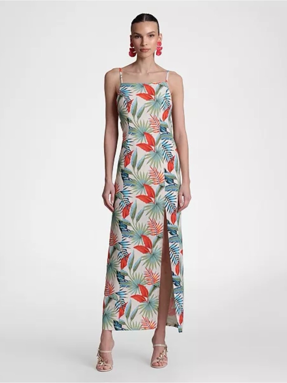 Avec Les Filles Women's Linen-Blend Maxi Slit Front Dress - in size 4